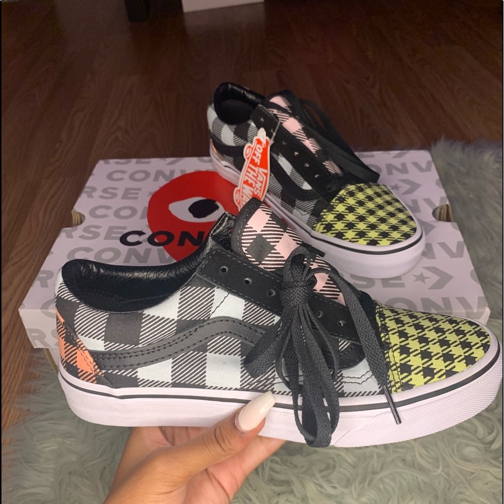 Multi plaid vans